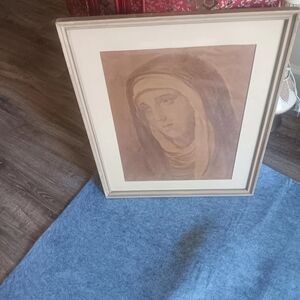 Framed Art Print with Cream and Brown Tones